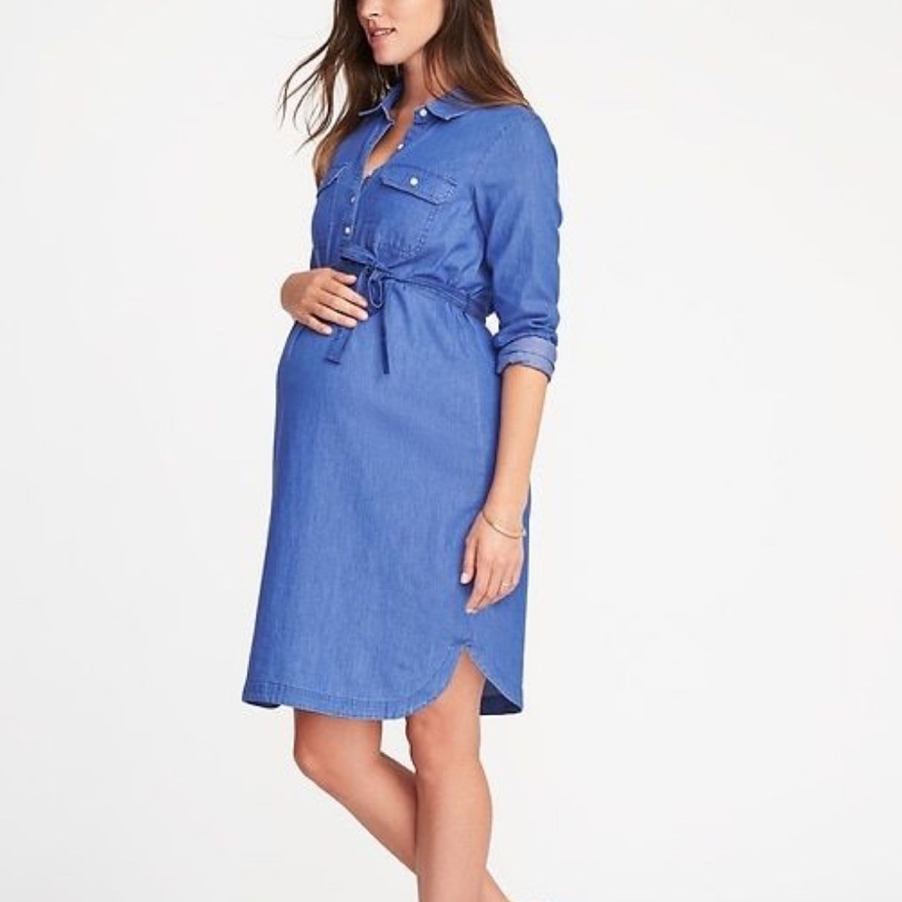 Old Navy Denim Button Down Maternity Dress